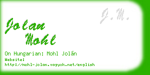 jolan mohl business card